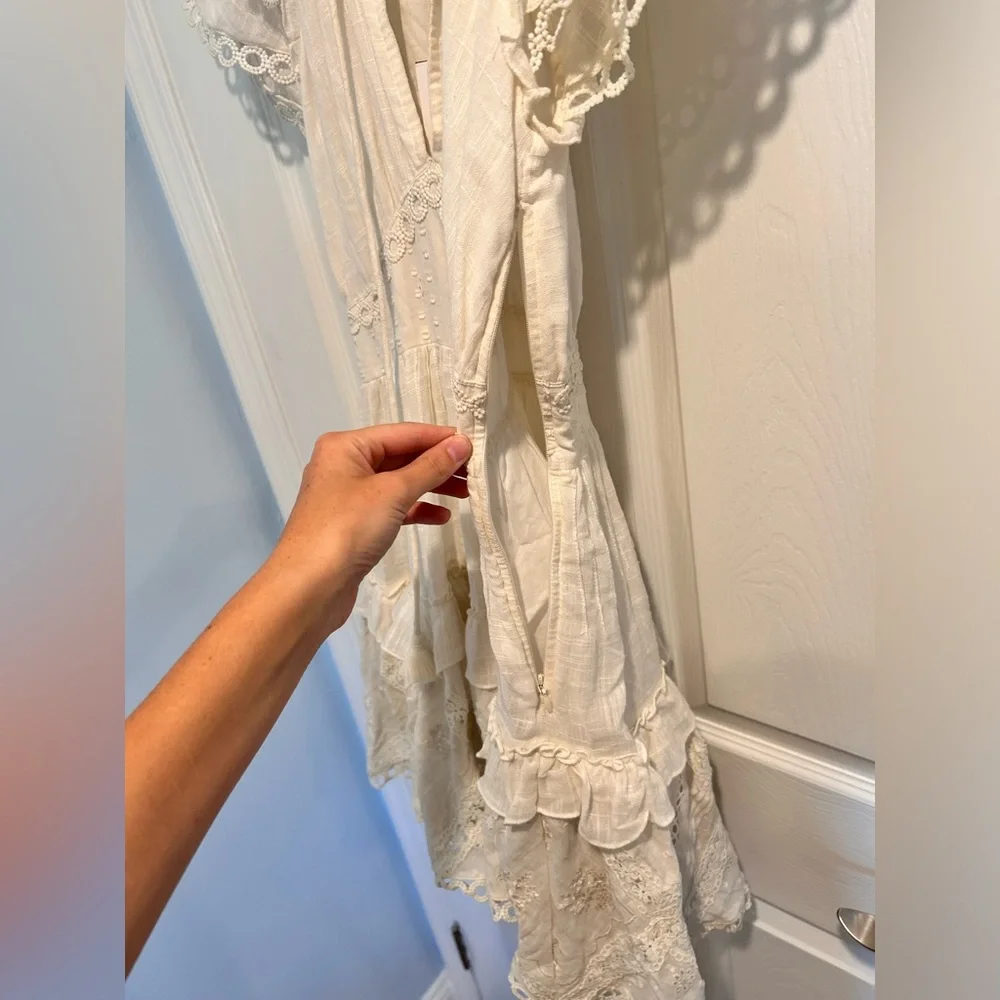 Hemant & Nandita Babydoll Lace Off White Cream Dress XS NWT - Picture 8 of 15